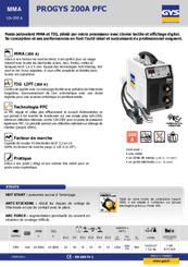 Soudure - Poste à souder - Poste à souder INVERTER PROGYS 200