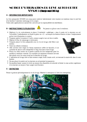Equipement tondeuse - Crics - Cric lève autoportée latéral 300 kg