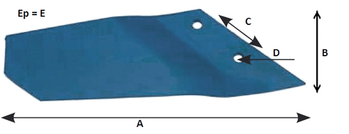 Pièces d'usure disque et dent - Cultivateurs - Aileron coudé long droite pour SMARAGD Lemken adaptable