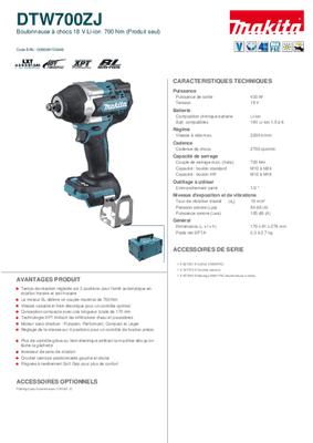 Electroportatifs - Boulonneuses - Boulonneuse à chocs